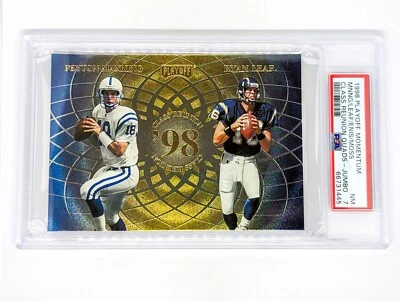 1998 Playoff Momentum Class Reunion Quads Jumbo Peyton Manning Randy Moss PSA 7 - Image 1 of 2