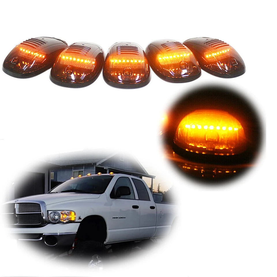 5pcs Cab Marker roof lights Smoke/Amber Led For 2003-2016 Dodge Ram 2500 3500 - Image 1 of 4