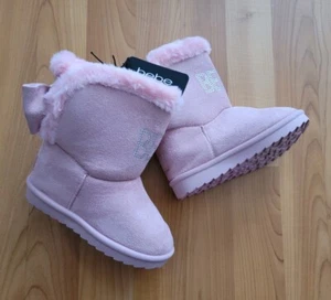 BEBE Girls Kids' Logo Rhinestone Faux Fur Lined Boot Toddler size 10 NWT - Picture 1 of 12