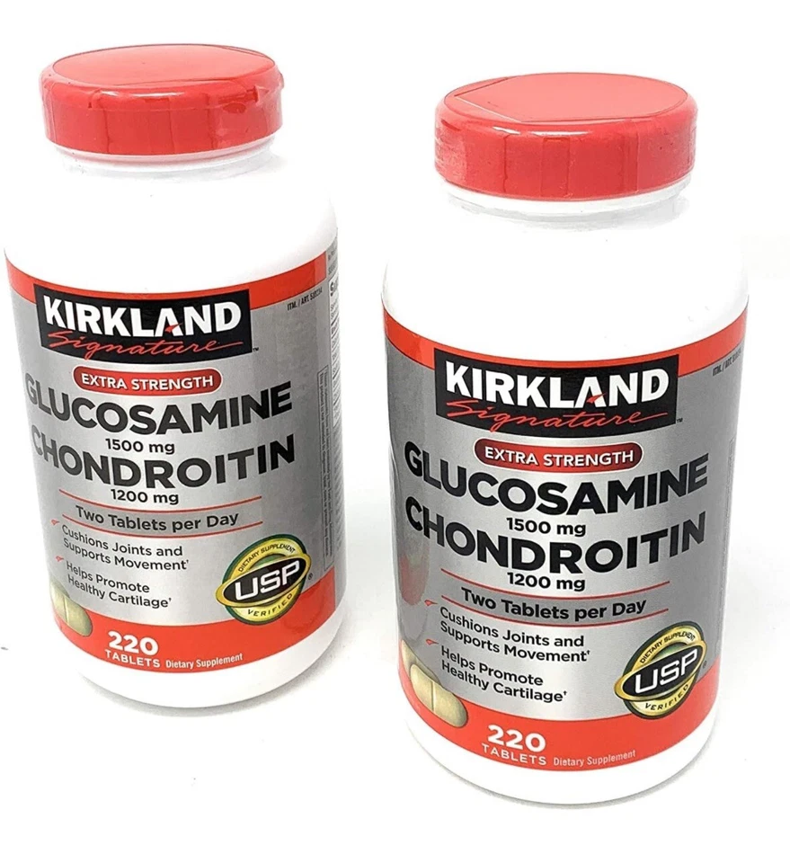 Kirkland Signature Glucosamine 1500mg Chondroitin 1200mg Tablets 220ct 2 Pack - Image 1 of 1