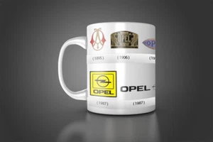Opel Becher Tasse GESCHENK KAFFEE TEETASSE Opel Logo History Mug - Bild 1 von 5