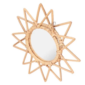 IDM Star Rattan Innovative Art Decoration Makeup Mirror Retro Dressing - Picture 1 of 12
