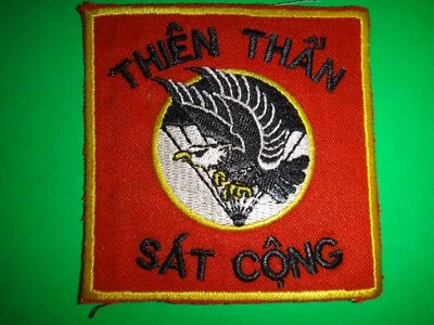 Parche ARVN South Vietnamese Aerotransportado THIEN THAN SAT CONG de la Era de la Guerra de Vietnam Foto 1 de 3