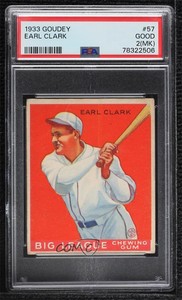 1933 Goudey Big League Chewing Gum R319 Earl Clark #57 PSA 2 Rookie RC
