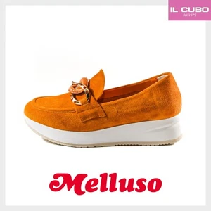 MELLUSO DAMENSCHUH MOKASSIN WILDLEDER ORANGE H 3 CM NEW COLLECTION - Bild 1 von 6