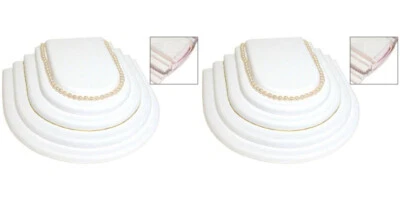 Paquete de 2 vitrinas vitrinas vitrinas de cuero sintético blanco con encimeras Foto 1 de 2