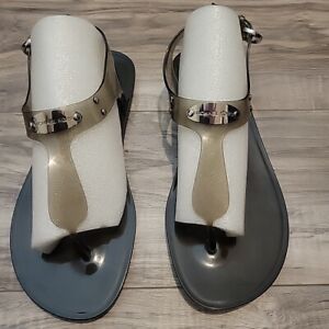 Michael Kors Sandals Womans 7M Jelly Thong Gel T-Strap Flat