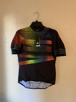 Camiseta Adidas Ciclismo Adistar Pride Negra/Azul Gloria FJ6570 Para Mujer XL NUEVA CON ETIQUETAS $160 Foto 1 de 4
