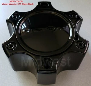 New C375GB-6CDOC Vision 375 Warrior 6 Lug Black Wheel Bolt on Center Cap 16-22" - Picture 1 of 3