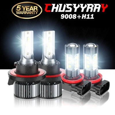 适用于日产 Sentra 2004 - 2010 2011 2012 年 LED 车头灯高低 + 雾灯灯泡 — 第 1/4 张图片