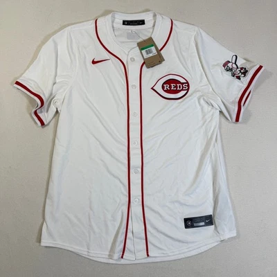 Nike Cincinnati Reds Dugout Baseball Jersey Mascot Mens XL X-Large White Red - Image 1 of 4