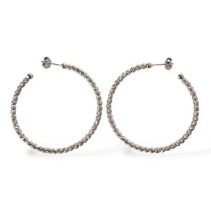 Damen Ohrringe A Kreis aus Silber 925 Mit Kugel Kleine Diamant Räder 10162 - Imagen 1 de 2