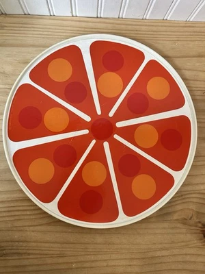 VTG 1969 Rubbermaid Lazy Susan Orange Slice Red Turntable Retro Kitchen 13” MCM - Image 1 of 4