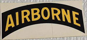 WW2/Korean War U.S. Army "Airborne" Tab M1 Helmet Liner DECAL 5.5" x 2.5" New! - Picture 1 of 1