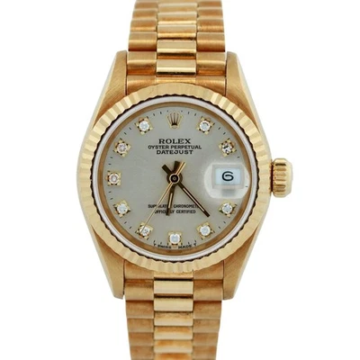 INCREÍBLE ESTADO Rolex DateJust President 26 mm PLATA DIAMANTE ORO 18K 69178 BP Foto 1 de 4