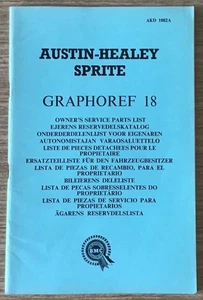 AUSTIN HEALEY SPRITE MKII Car Owners Service Spare Parts List c1962 #AKD1882A - Picture 1 of 9