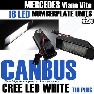 2x PIECES MERCEDES BENZ SPRINTER VITO VIANO NUMBER PLATE LED LIGHTS T10 W5W - Image 1 of 4