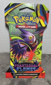 Pokémon Mega Evolution Phantasmal Flames Sleeved Booster Pack Gengar Art - Picture 1 of 5