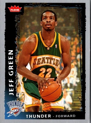 2008 Fleer Jeff Green #196 Oklahoma City Thunder Basketball Card - Image 1 of 2