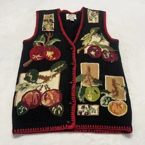 Vintage 90s Heirloom Collectibles M Harvest Herbst Autumn Apple Teacher Sweater Vest - Bild 1 von 13