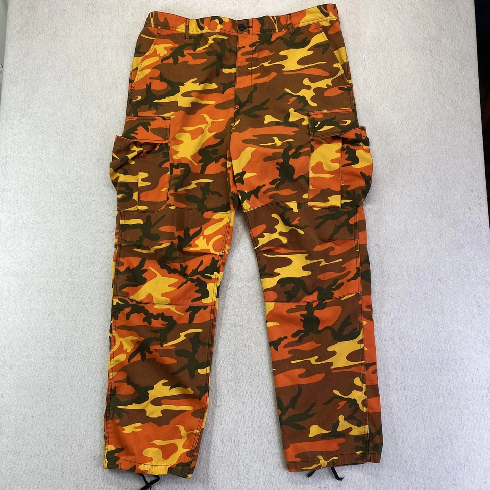 Rothco Ultra Force BDU Pants Mens XL Regular Orange Camo Hunting Cargo Pockets - Image 1 of 4
