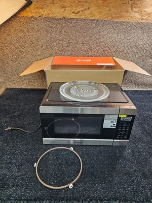 Commercial CHEF Countertop Microwave 1.1 Cu. Feet, Black W/ Stainless Steel Trim - Image 1 of 4