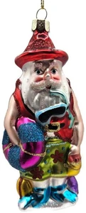 Tropischer Taucher Weihnachtsmann am Strand Sommer Christbaumschmuck BestPysanky - Bild 1 von 13