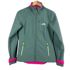 The North Face Women's Softshell Jacket Green Fleece Lined Full Zip Apex Size S - Picture 1 of 10