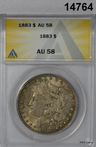 1883 MORGAN SILVER DOLLAR ANACS CERTIFIED AU58 ORIGINAL #14764 - Picture 1 of 3