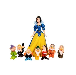 Biancaneve e Sette Nani Set di 8 Personaggi Piccole Decorazioni Cake Topper Giocattoli - Foto 1 di 9