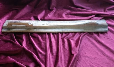 Antique Finnish hand carved mangle board dated 1765 rustic peasant runes signed - Image 1 of 4