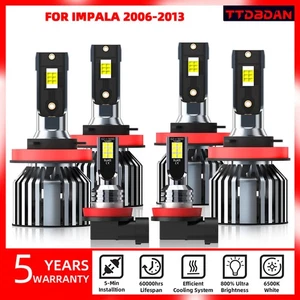 For Chevrolet Impala 2006-2013 H11+H11+H11 LED Headlight Fog Light Bulbs Kit - Picture 1 of 12