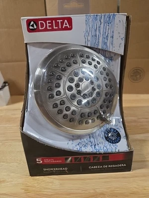Cabezal de ducha universal Delta Faucet 5 ajustes de pulverización, 1,75 gpm NÍQUEL CEPILLADO Foto 1 de 2