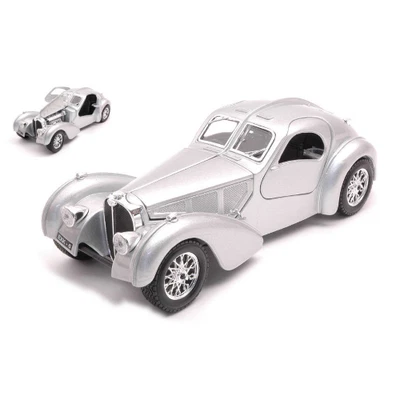 BUGATTI ATLANTIC 1936 SILVER 1:24 Burago Auto d'Epoca Modellino Nuovo - Immagine 1 di 3