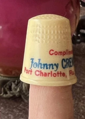 Dedal de celuloide vintage Johnny Crews Ford Port Charlotte años 50’s Foto 1 de 3