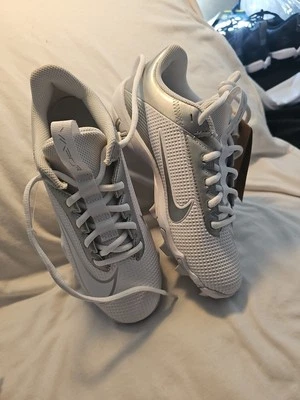 BRAND NEW Nike Vapor Edge Shark 2 YOUTH Football Cleats White/Gray DH5089-102 - Image 1 of 4