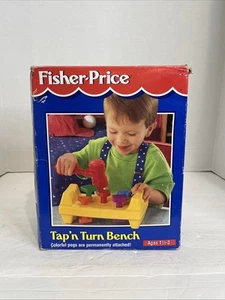 Vintage 1986 Fisher Price Tap N Turn Color and Shape Workbench 2305 Original Box - Picture 1 of 10