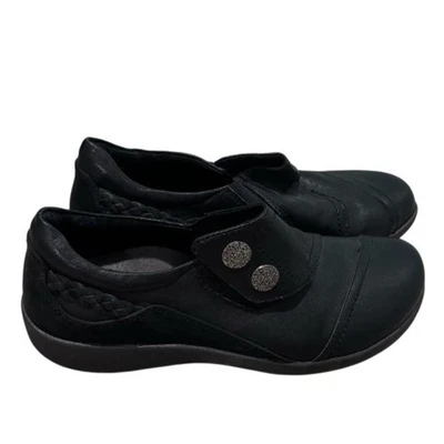 Zapato Aetrex Karina para Mujer Talla 40 9-9.5 Negro Cuero Mocasín Shootie Trabajo Informal Foto 1 de 4