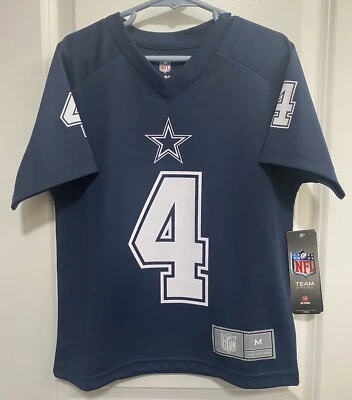Camiseta para niños Prescott Dallas Cowboys azul marino raglán cuello en V / Talla M: 5/6, ¡NUEVAS etiquetas! Foto 1 de 4