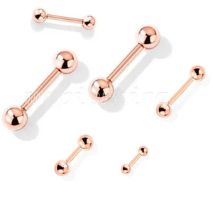 Anillo para cejas de acero quirúrgico 16G 14G oro rosa IP cartílago hélice tragus barra - Imagen 1 de 3