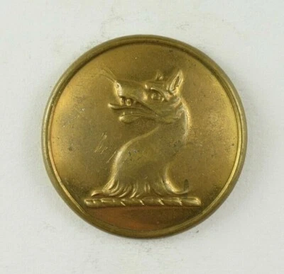 1890s Dragon Wolf Crest Seal 1-Piece Button Original E4DT - Image 1 of 2
