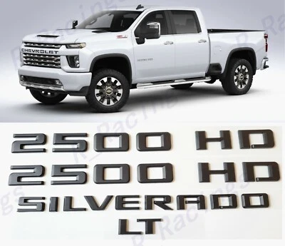 Porta traseira preta fosca 2500HD Silverado LT emblemas 2019+ Silverado 2500 - Imagem 1 de 4