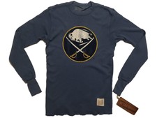 Buffalo Sabres Retro Brand Blue Lightweight Waffle Pullover Sweatshirt (S)