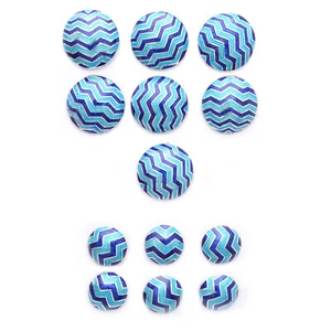 925 Sterling Silver Blue Stripped Zigzag enamel Suits Blazzers buttons 13 PCS - Picture 1 of 6