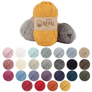 DROPS Nepal Aran Yarn Worsted Knitting Alpaca Merino Wool 75m 25 Colours 50g - Picture 1 of 148