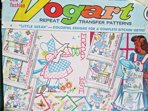 Vogart Iron On Embroidery Transfer Pattern 691 "Little Susan" Vintage Sunbonnet - Picture 1 of 1