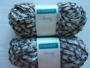 Sundance Sassy loopy ruffle/ribbon yarn, Pebble, lot of 2 (76 yds each) - Picture 1 of 2