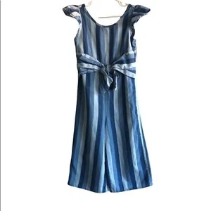Wonder Nation Kid's Blue Jean Striped Jumpsuit - Picture 1 of 7