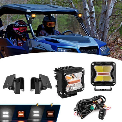 Luces estroboscópicas blancas ámbar de 3"" + montaje en pilar A + cable DT para Can am Commander 1000R Foto 1 de 4