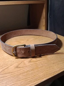 Cinturón occidental de camello tallado cuero para hombre marrón 38,5"" de largo 1,5"" de ancho sin marca - Imagen 1 de 15